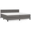 vidaXL Cama com molas/colch&atilde;o 200x200 cm couro artificial cinzento