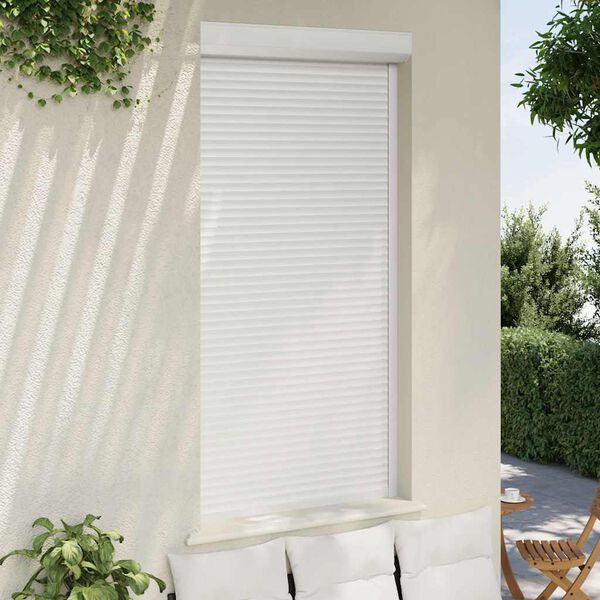 vidaXL Persiana de enrolar em alumínio 110x220 cm branco