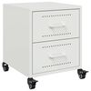 vidaXL Mesa de cabeceira 36x39x43,5 cm a&ccedil;o branco