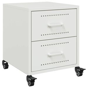 vidaXL Mesa de cabeceira 36x39x43,5 cm a&ccedil;o branco