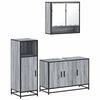 vidaXL 3 pcs Conjunto m&oacute;veis casa de banho madeira proc. cinza sonoma