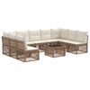 vidaXL Conjunto de Sof&aacute; de Jardim 10 pcs Bege vime PE