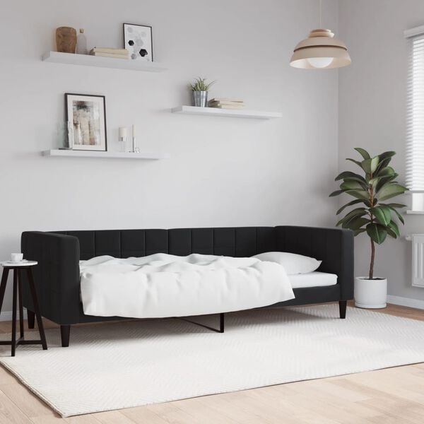 vidaXL Sof&aacute;-cama 80x200 cm veludo preto