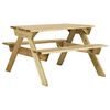 vidaXL Mesa de piquenique com bancos 110x123x73 cm pinho impregnado