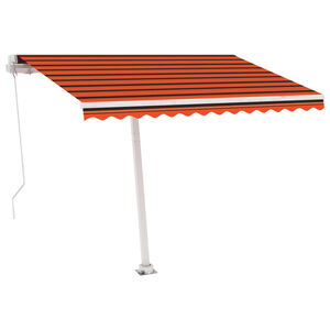 vidaXL Toldo retr&aacute;til manual independente 300x250cm laranja e castanho