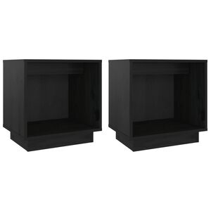 vidaXL Mesas de cabeceira 2 pcs 40x30x40 cm pinho maci&ccedil;o preto