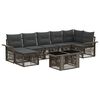 vidaXL Conjunto de Sof&aacute; de Jardim 8 unid. Cinza e Cinza Escuro vime PE