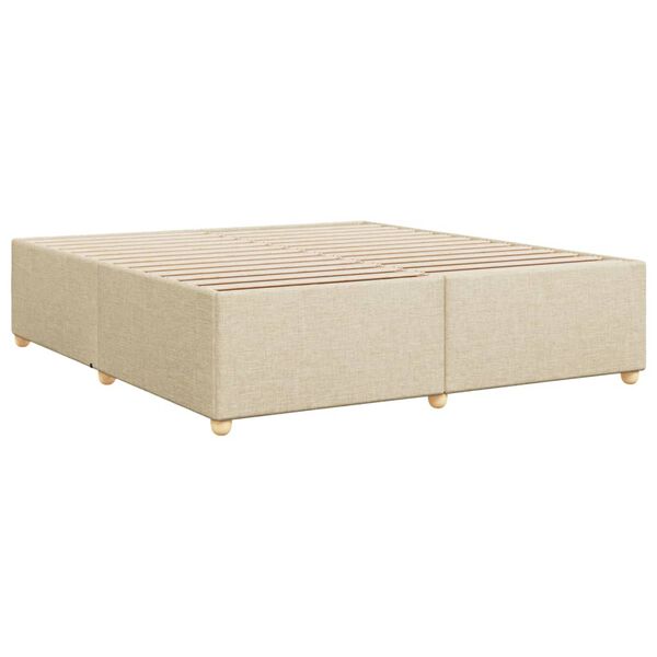 vidaXL Estrutura de cama sem colch&atilde;o 180x200 cm tecido cor creme