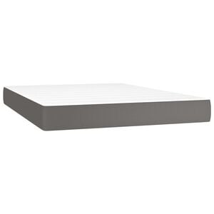 vidaXL Colch&atilde;o de molas ensacadas firmeza m&eacute;dia 140x190x20 cm couro artificial cinza