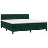 vidaXL Cama box spring c/ colch&atilde;o/LED 160x200 cm veludo verde-escuro
