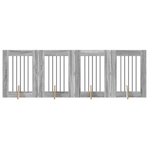vidaXL Port&atilde;o de C&atilde;o com Suportes 4 pcs Sonoma Cinzento 60 x 80 cm