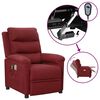 vidaXL Poltrona de massagens el&eacute;trica reclin&aacute;vel tecido vermelho tinto