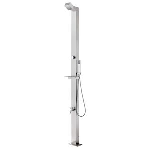 vidaXL Chuveiro de jardim 220 cm a&ccedil;o inoxid&aacute;vel