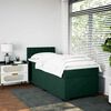 vidaXL Cama com molas/colchão 100x200 cm veludo verde-escuro