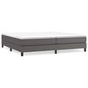 vidaXL Estrutura de cama com molas 200x200cm couro artificial cinzento