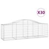 vidaXL Cestos gabi&atilde;o arqueados 30pcs 200x50x60/80 cm ferro galvanizado