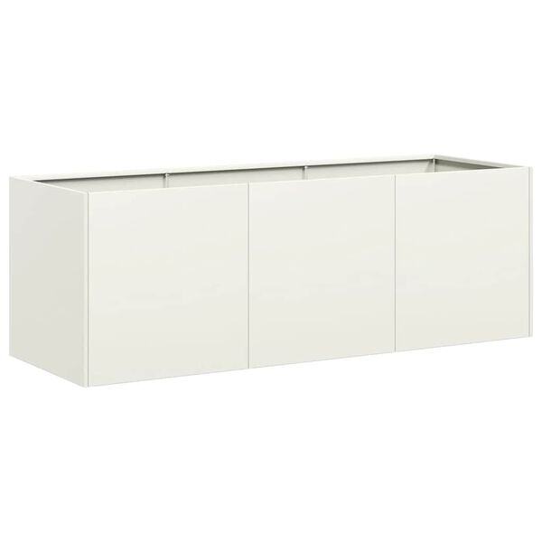 vidaXL Vaso floreira 120x40x40 cm a&ccedil;o laminado a frio branco