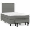 vidaXL Cama boxspring com colch&atilde;o 120x190 cm tecido cinzento-escuro