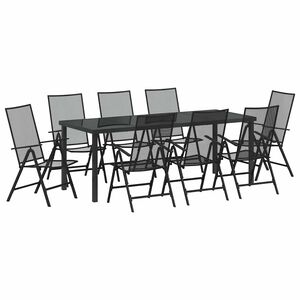 vidaXL Conjunto de Jantar para Jardim 9 unid. Antracite