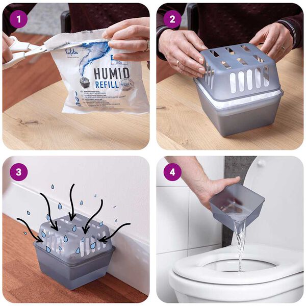 vidaXL Absorventes de humidade com sacos de recarga 4 unidades 450 g