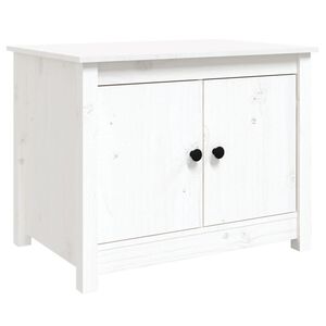 vidaXL Mesa de centro 71x49x55 cm pinho maciço branco