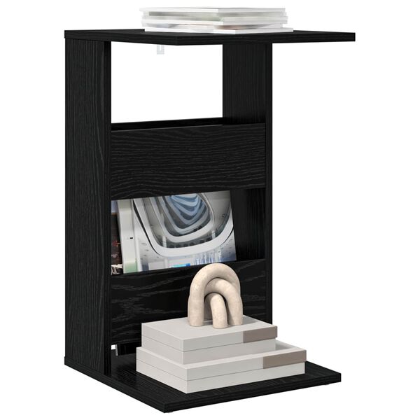 vidaXL Mesa Lateral Carvalho Preto 40 x 35 x 60,5 cm