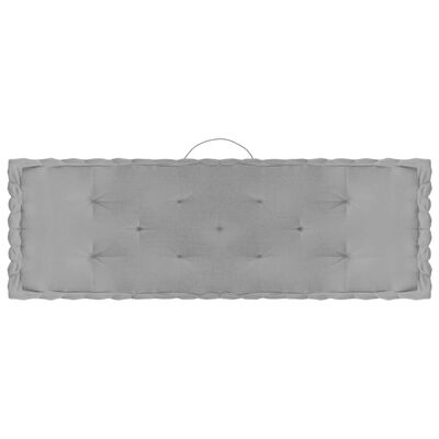 vidaXL Almofadões para sofá de paletes 7 pcs algodão cinzento