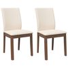 vidaXL Cadeiras de jantar com almofad&otilde;es 2 pcs madeira maci&ccedil;a castanho