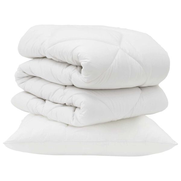 vidaXL Edred&atilde;o com travesseiro 2 pcs Branco Microfibra