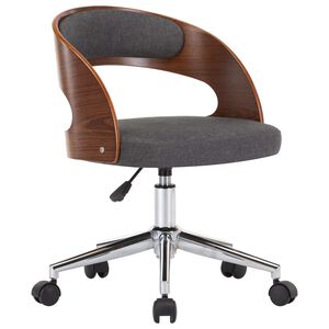 vidaXL Cadeira escrit&oacute;rio girat&oacute;ria madeira curvada/tecido cinzento