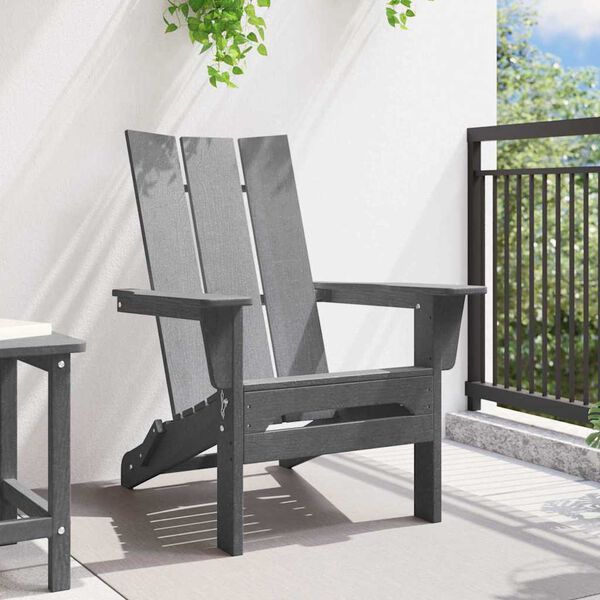 vidaXL Cadeira Adirondack Dobrável Cinzento-claro 74.5 x 80.5 x 90cm