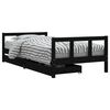 vidaXL Estrutura cama infantil c/ gavetas 90x190 cm pinho maci&ccedil;o preto