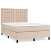 vidaXL Cama com molas/colch&atilde;o 140x200 cm couro artificial cappuccino