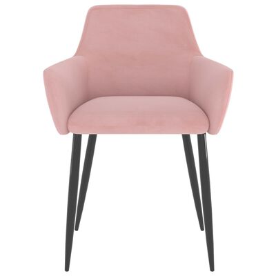 vidaXL Cadeiras de jantar 4 pcs veludo rosa