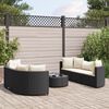 vidaXL 7 pcs conjunto de sofás p/ jardim c/ almofadões vime PE preto