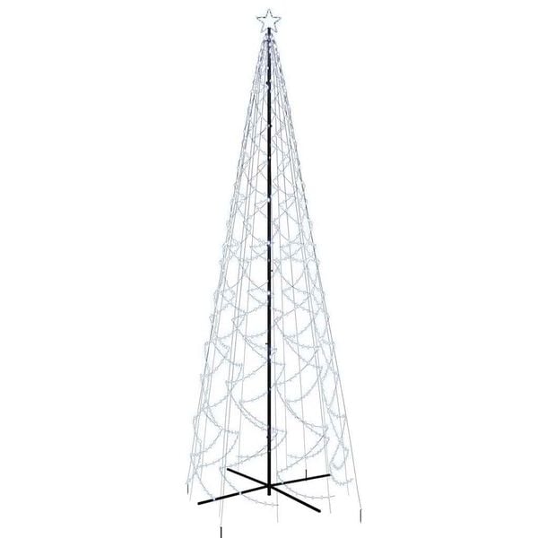 vidaXL Árvore de Natal em cone 1400 luzes LED 160x500 cm branco frio
