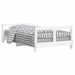 vidaXL Estrutura de cama infantil 80x160 cm pinho maci&ccedil;o branco