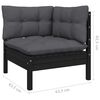 vidaXL 6 pcs conjunto lounge de jardim c/ almofad&otilde;es pinho preto
