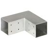 vidaXL Base para poste em forma de L 71x71 mm metal galvanizado