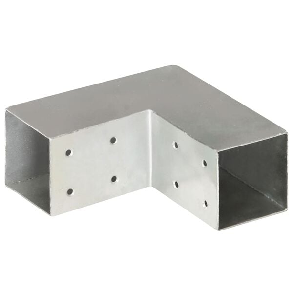 vidaXL Base para poste em forma de L 71x71 mm metal galvanizado
