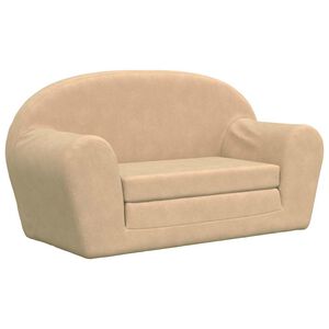vidaXL Sof&aacute; infantil de 2 lugares pel&uacute;cia macia cor creme