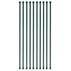 vidaXL Postes de jardim 10 pcs 1 m metal verde