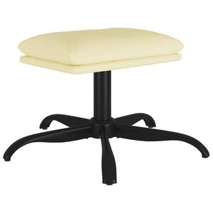 vidaXL Apoio de p&eacute;s 60x60x36 cm couro artificial cor creme