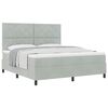 vidaXL Cama Box com colch&atilde;o Cinzento-claro 180 x 200 cm tecido