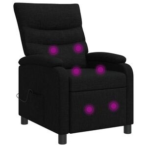 vidaXL Recliner de Massagem Preto Tecido
