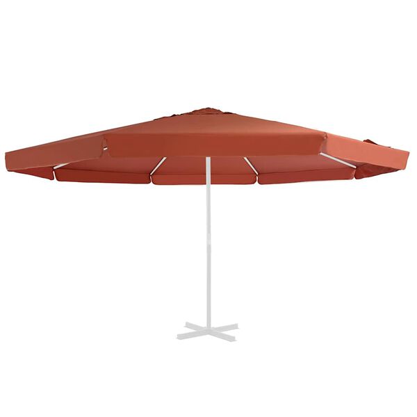 vidaXL Tecido de substitui&ccedil;&atilde;o p/ guarda-sol exterior 500 cm terracota
