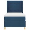 vidaXL Cama Box Springs com Colch&atilde;o Cinza Escuro 90x190 cm Azul tecido
