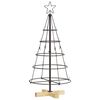 vidaXL &Aacute;rvore de Cone de Natal com suporte Preto 90 cm A&ccedil;o