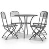 vidaXL 5 pcs conj. de jantar p/ jardim malha metal expandido antracite