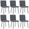 vidaXL Cadeiras de jantar 6 pcs veludo cinzento-escuro